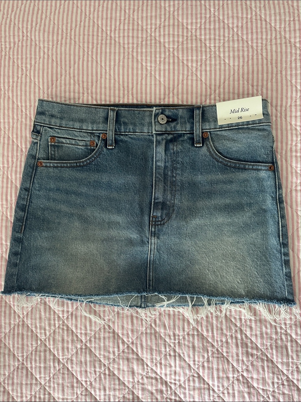 Abercrombie Mid Rise Denim Skirt